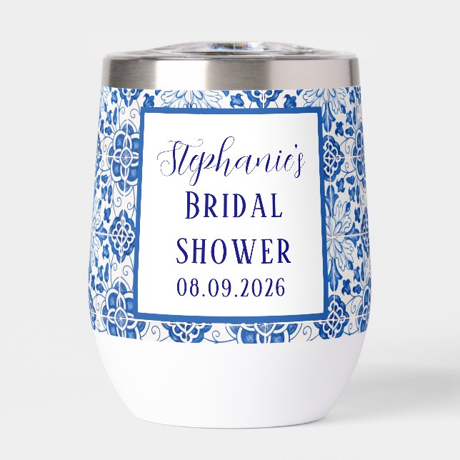 Portuguese Tiles Blue Mediterranean Bridal shower (Front)