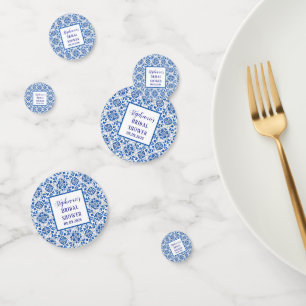 Portuguese Tiles Blue Mediterranean Bridal shower Confetti