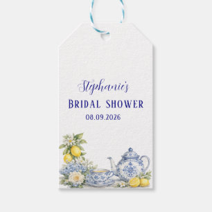 Portuguese Tiles Blue Mediterranean Bridal shower Gift Tags