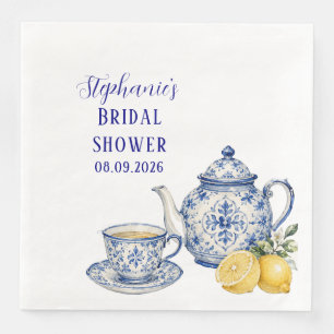 Portuguese Tiles Blue Mediterranean Bridal shower Napkin