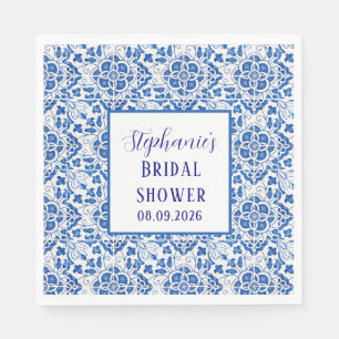 Portuguese Tiles Blue Mediterranean Bridal shower Napkin