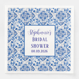 Portuguese Tiles Blue Mediterranean Bridal shower Napkin