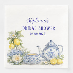 Portuguese Tiles Blue Mediterranean Bridal shower Napkin