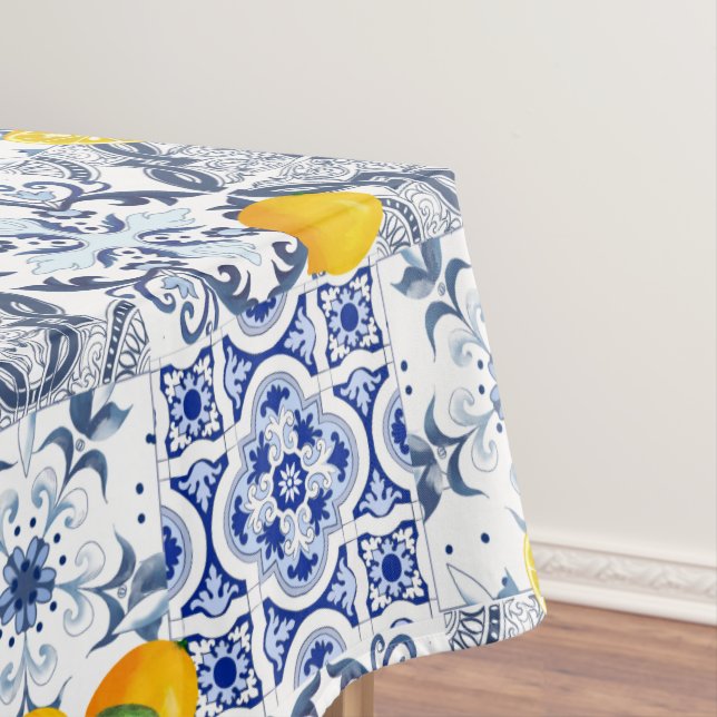 Portuguese tiles,blue tiles,azulejo  short table tablecloth (In Situ)
