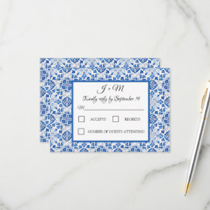 Portuguese Tiles Blue White Mediterranean RSVP