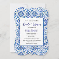 Portuguese tiles Floral Blue Bridal Shower