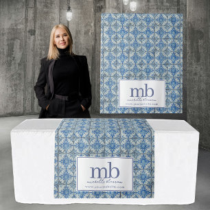 Portuguese Tiles Logo Business Table Runner Banner Tapestry