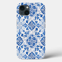 Portuguese Tiles Mediterranean Blue Floral