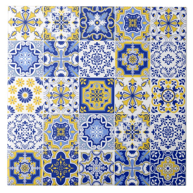 Portuguese Tiles Pattern Ceramic Tile  (Front)