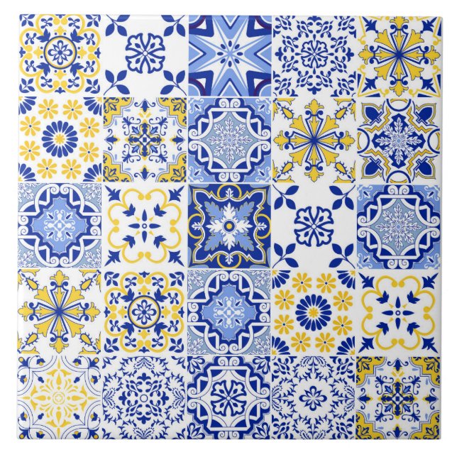 Portuguese Tiles Pattern Ceramic Tile  (Front)