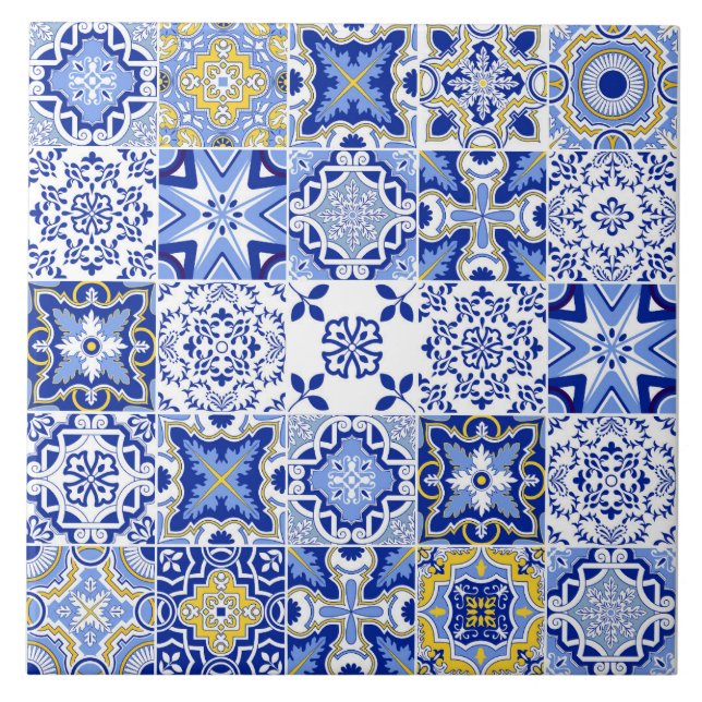 Portuguese Tiles Pattern Ceramic Tile  (Front)