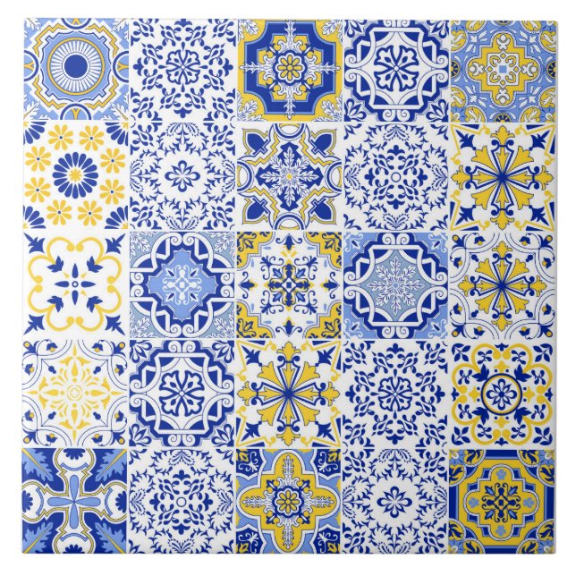 Portuguese Tiles Pattern Ceramic Tile  (Front)