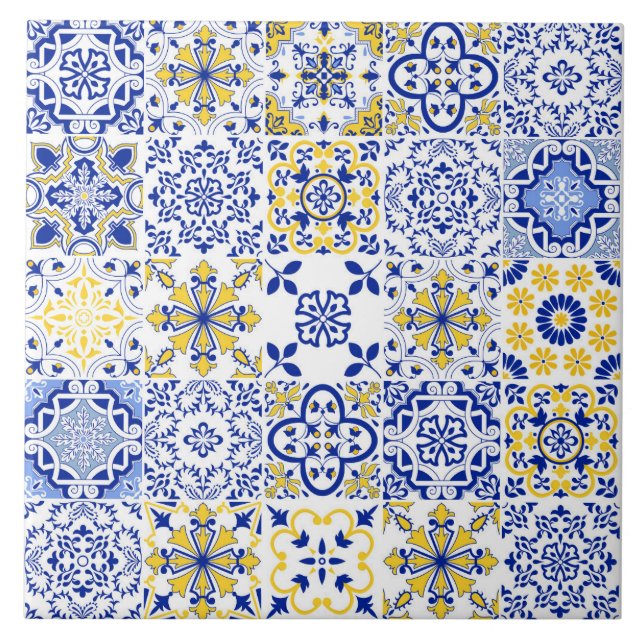 Portuguese Tiles Pattern Ceramic Tile  (Front)