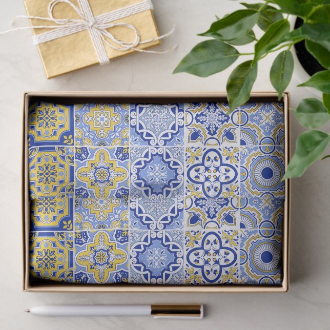 Portuguese Tiles Pattern  Tissue Paper (Gift)