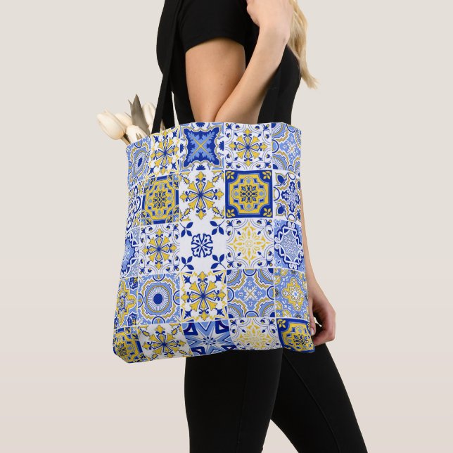 Portuguese Tiles Pattern  Tote Bag (Close Up)