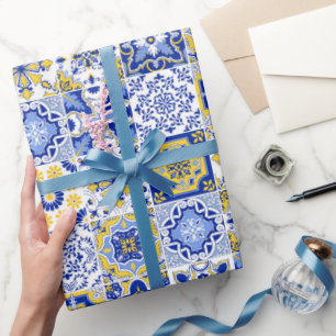 Portuguese Tiles Pattern  Wrapping Paper