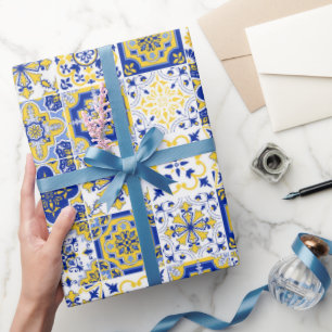 Portuguese Tiles Pattern Wrapping Paper