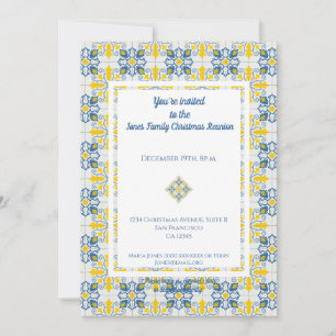 Portuguese Tiles  photo family reunion Christmas Invitation