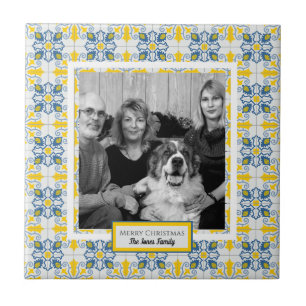 Portuguese Tiles Photo frame for family Christmas
