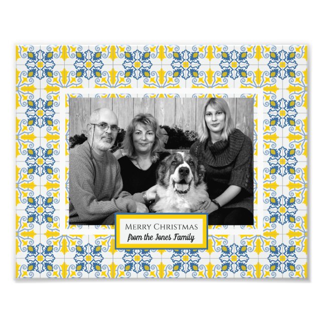 Portuguese Tiles Photo frame for family Christmas (Front)