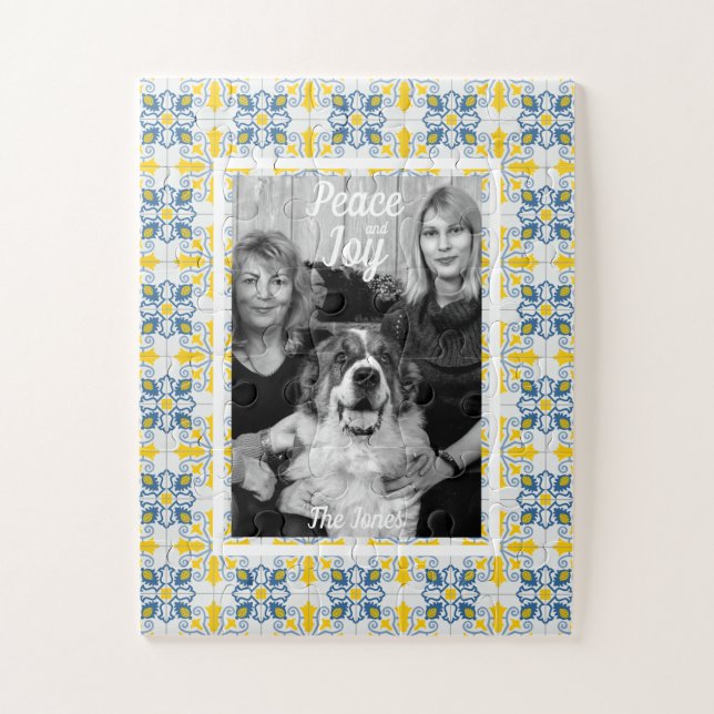 Portuguese Tiles Photo frame for family Christmas Jigsaw Puzzle (Vertical)
