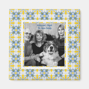 Portuguese Tiles Photo frame for family Christmas Magnet