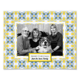 Portuguese tiles photo frame for family reunion print