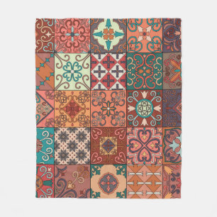 Portuguese Tiles: Talavera Style Azulejo. Fleece Blanket