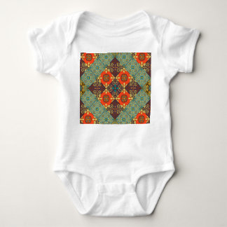Portuguese Tiles Talavera Style Pattern Baby Bodysuit