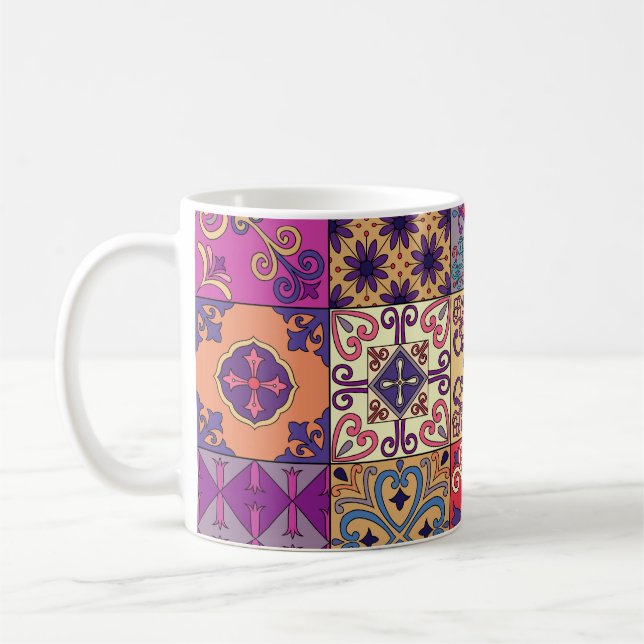 Portuguese Tiles Talavera Style Pattern Coffee Mug (Left)