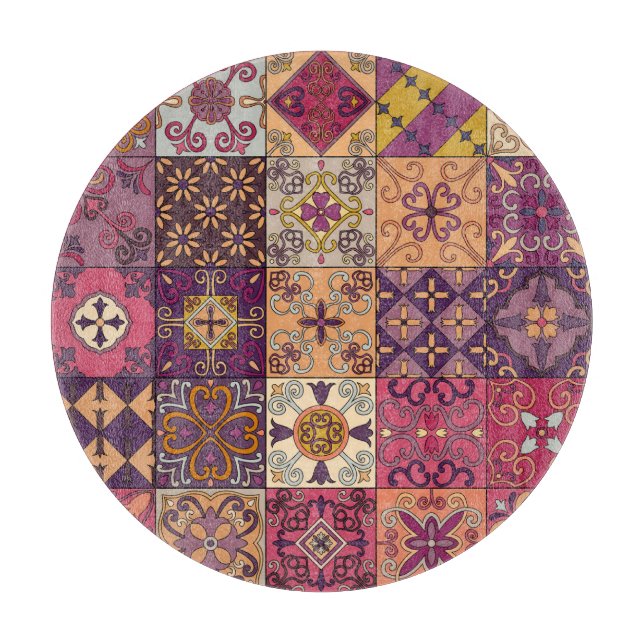 Portuguese tiles: talavera style pattern. cutting board (Front)