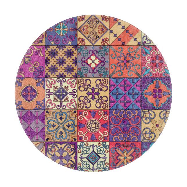Portuguese Tiles Talavera Style Pattern Cutting Board (Front)