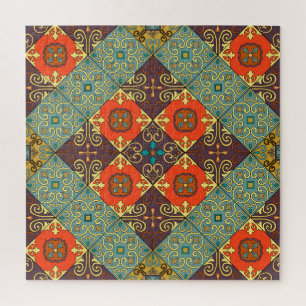 Portuguese Tiles Talavera Style Pattern Jigsaw Puzzle