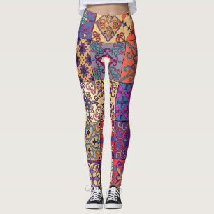 Portuguese Tiles Talavera Style Pattern Leggings