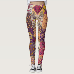 Portuguese tiles: talavera style pattern. leggings