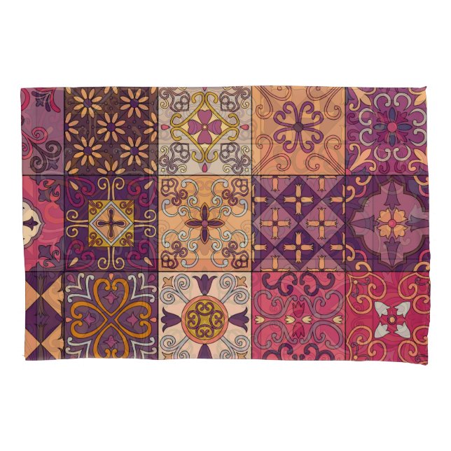 Portuguese tiles: talavera style pattern. pillowcase (Front)