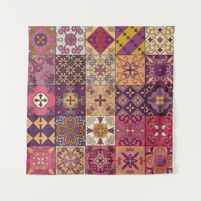 Portuguese tiles: talavera style pattern. tapestry (Front)