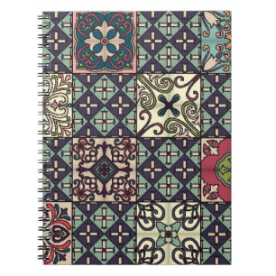 Portuguese Tiles: Talavera Style Seamless Notebook