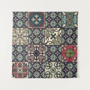 Portuguese Tiles: Talavera Style Seamless Tapestry