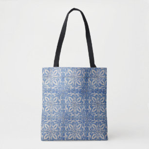 Portuguese Tiles Vintage Azulejos Blue White Tote Bag