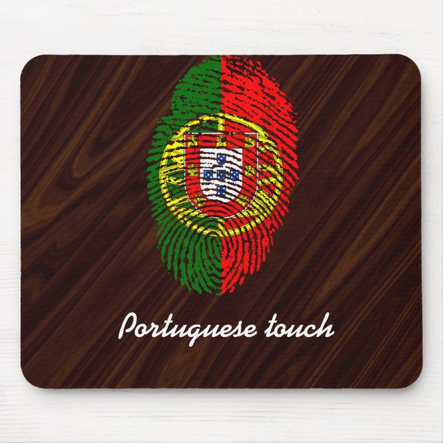 Portuguese touch fingerprint flag mouse pad (Front)