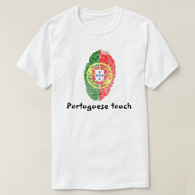 Portuguese touch fingerprint flag T-Shirt (Design Front)