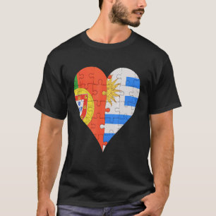 Portuguese Uraguyan Flag Heart T-Shirt