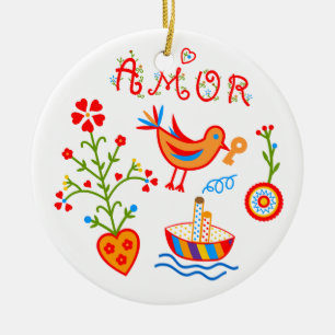 Portuguese valentine's love handkerchiefs  ceramic ornament