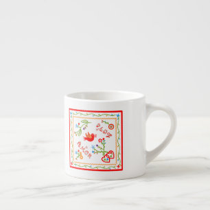 Portuguese valentine's love handkerchiefs  espresso cup