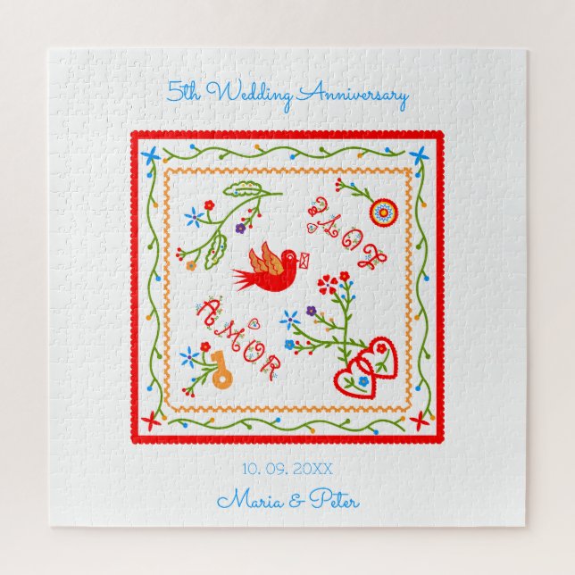 Portuguese valentine's love handkerchiefs  jigsaw puzzle (Vertical)