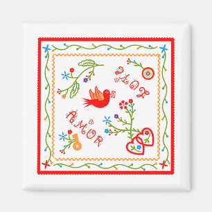 Portuguese valentine's love handkerchiefs magnet