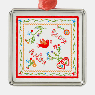 Portuguese valentine's love handkerchiefs metal ornament