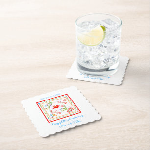 Portuguese valentine's love handkerchiefs  paper coaster