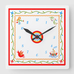 Portuguese valentine's love handkerchiefs square wall clock